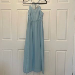 Baby Blue, Floor Length Dress